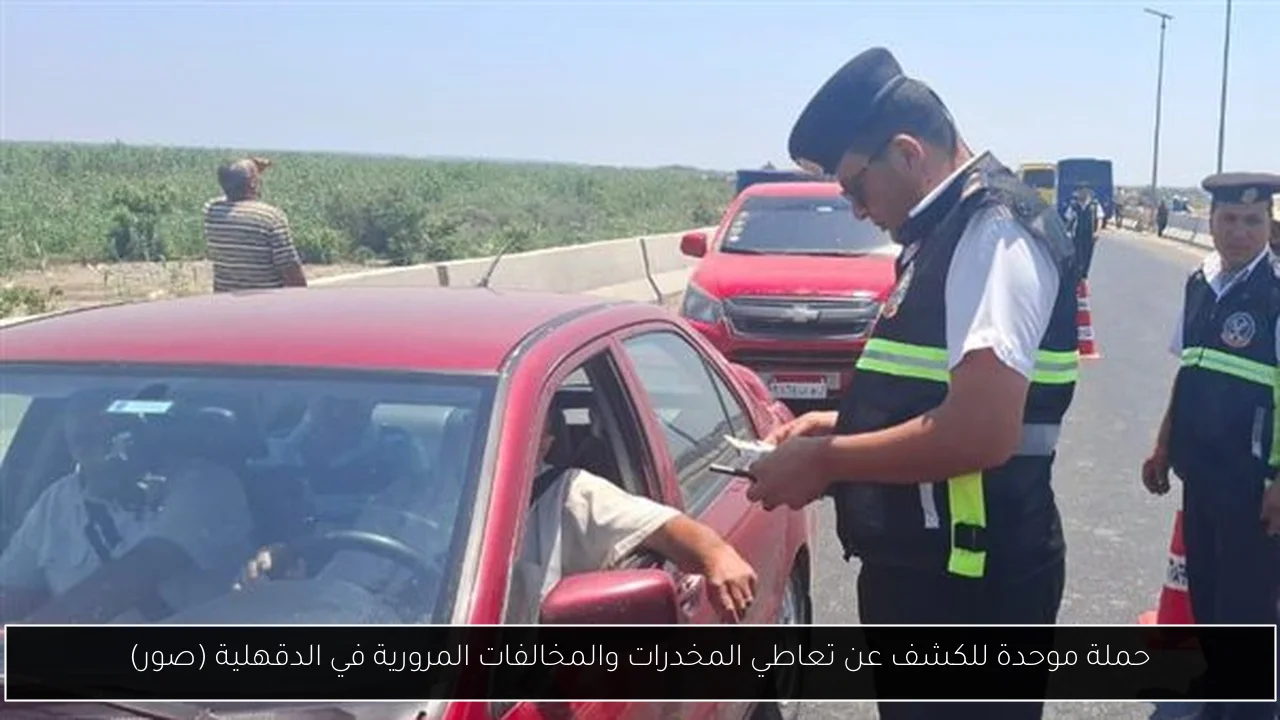 حملة موحدة للكشف عن تعاطي المخدرات والمخالفات المرورية في الدقهلية (صور)