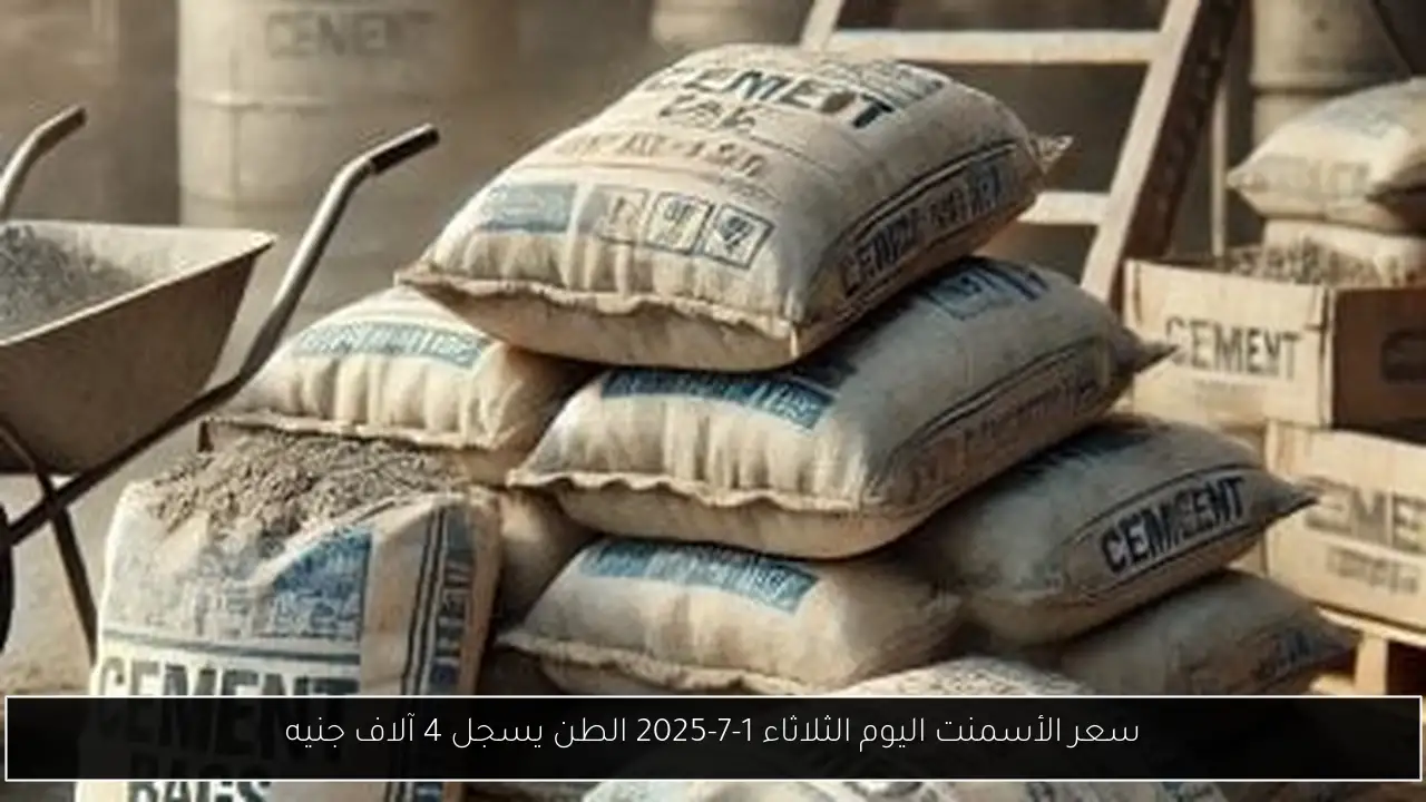سعر الأسمنت اليوم الثلاثاء 1-7-2025 الطن يسجل 4 آلاف جنيه