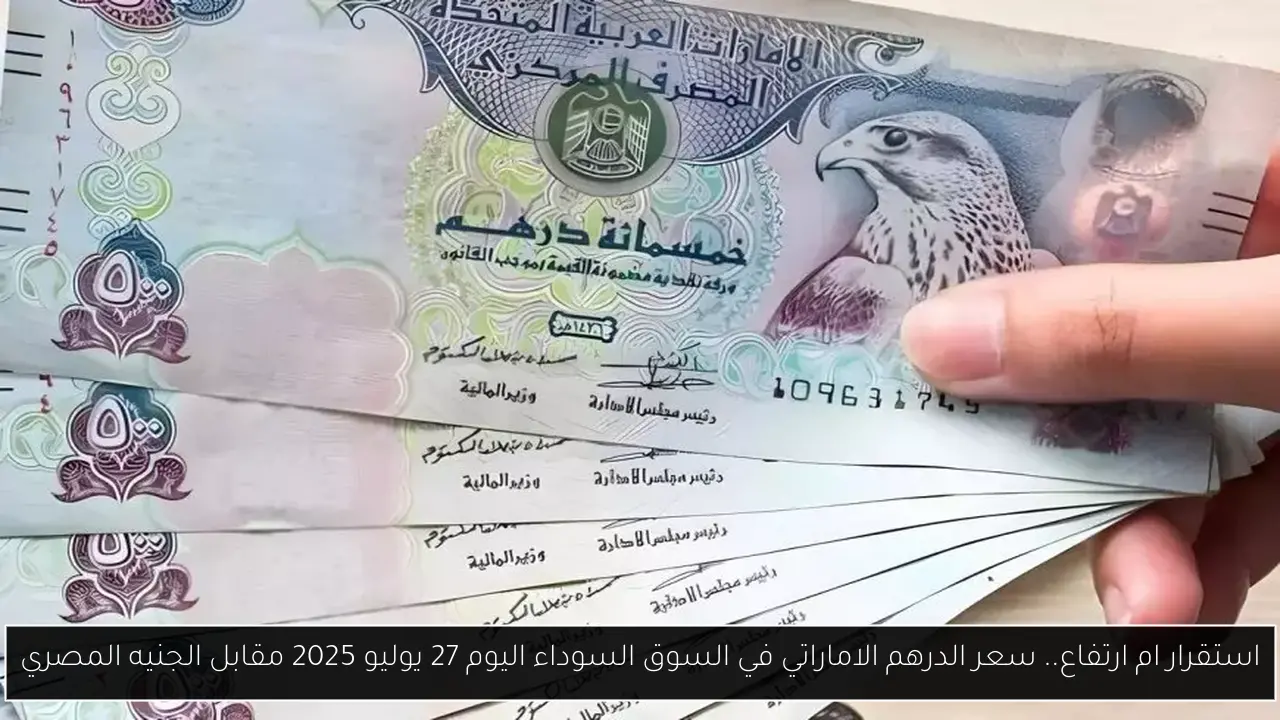 استقرار ام ارتفاع.. سعر الدرهم الاماراتي في السوق السوداء اليوم 27 يوليو 2025 مقابل الجنيه المصري