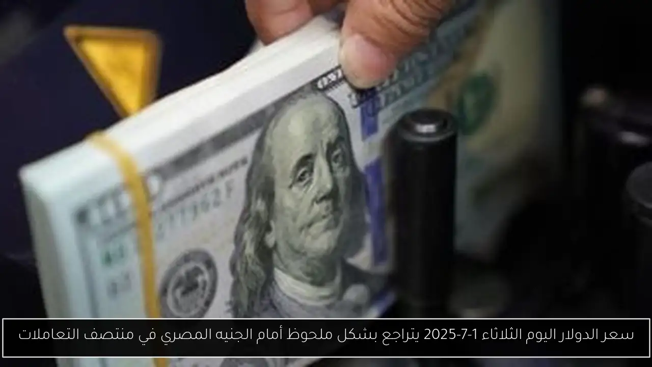 سعر الدولار اليوم الثلاثاء 1-7-2025 يتراجع بشكل ملحوظ أمام الجنيه المصري في منتصف التعاملات