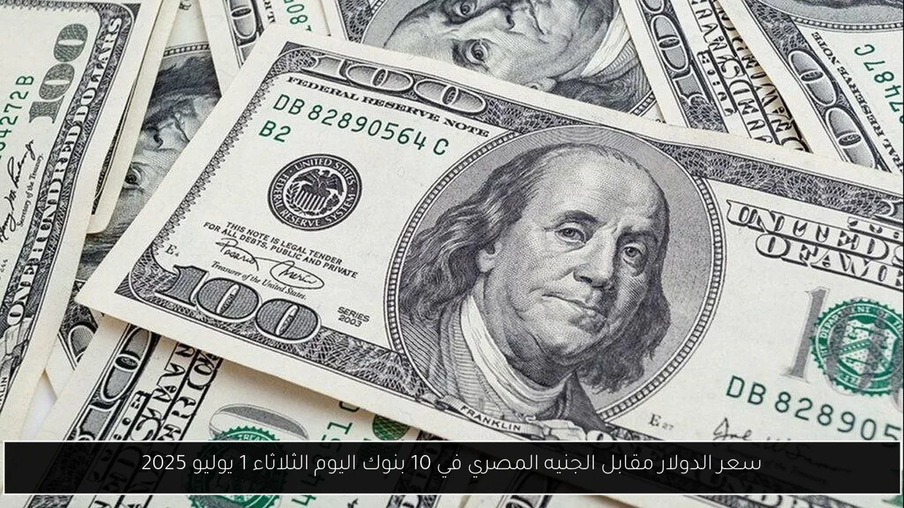 سعر الدولار مقابل الجنيه المصري في 10 بنوك اليوم الثلاثاء 1 يوليو 2025