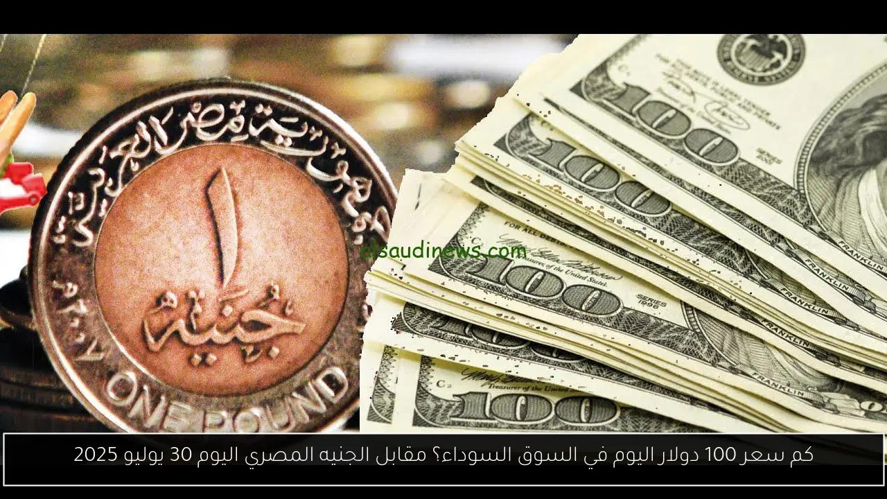 كم سعر 100 دولار اليوم في السوق السوداء؟ مقابل الجنيه المصري اليوم 30 يوليو 2025