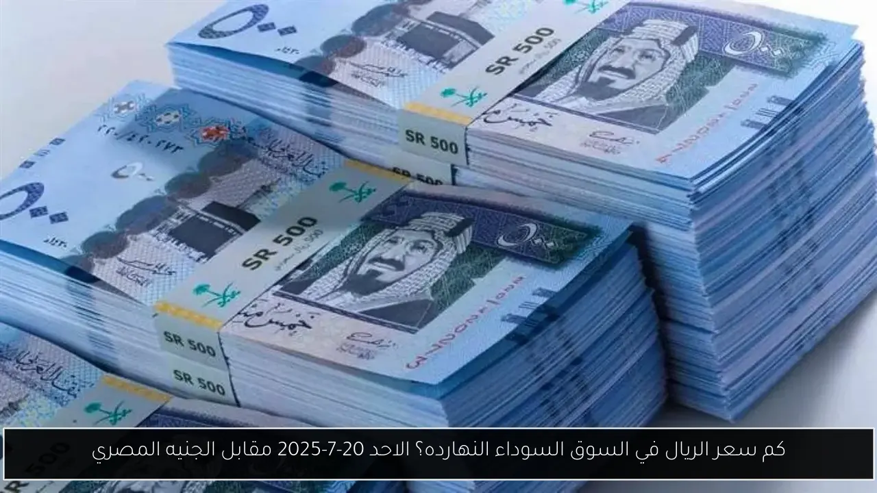 كم سعر الريال في السوق السوداء النهارده؟ الاحد 20-7-2025 مقابل الجنيه المصري