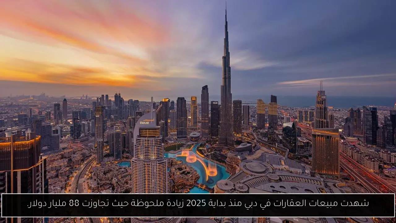 شهدت مبيعات العقارات في دبي منذ بداية 2025 زيادة ملحوظة حيث تجاوزت 88 مليار دولار.