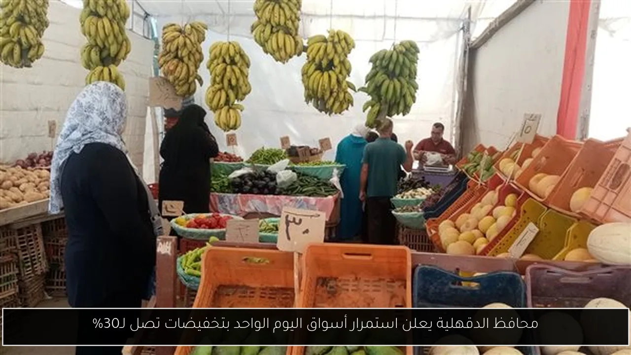 محافظ الدقهلية يعلن استمرار أسواق اليوم الواحد بتخفيضات تصل لـ30%