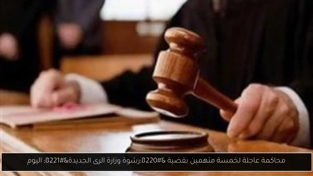 محاكمة عاجلة لخمسة متهمين بقضية “رشوة وزارة الرى الجديدة” اليوم