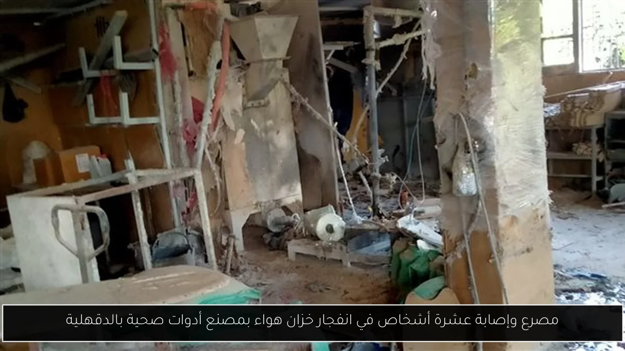 مصرع وإصابة عشرة أشخاص في انفجار خزان هواء بمصنع أدوات صحية بالدقهلية