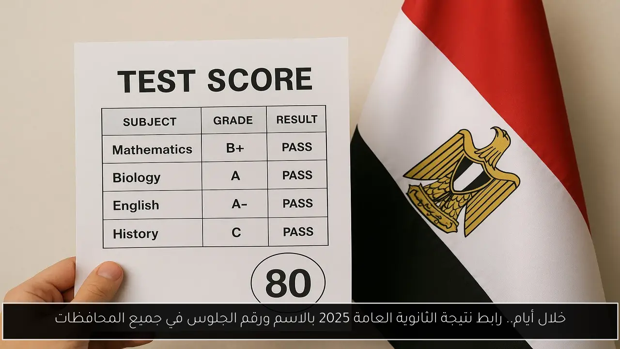 خلال أيام.. رابط نتيجة الثانوية العامة 2025 بالاسم ورقم الجلوس في جميع المحافظات