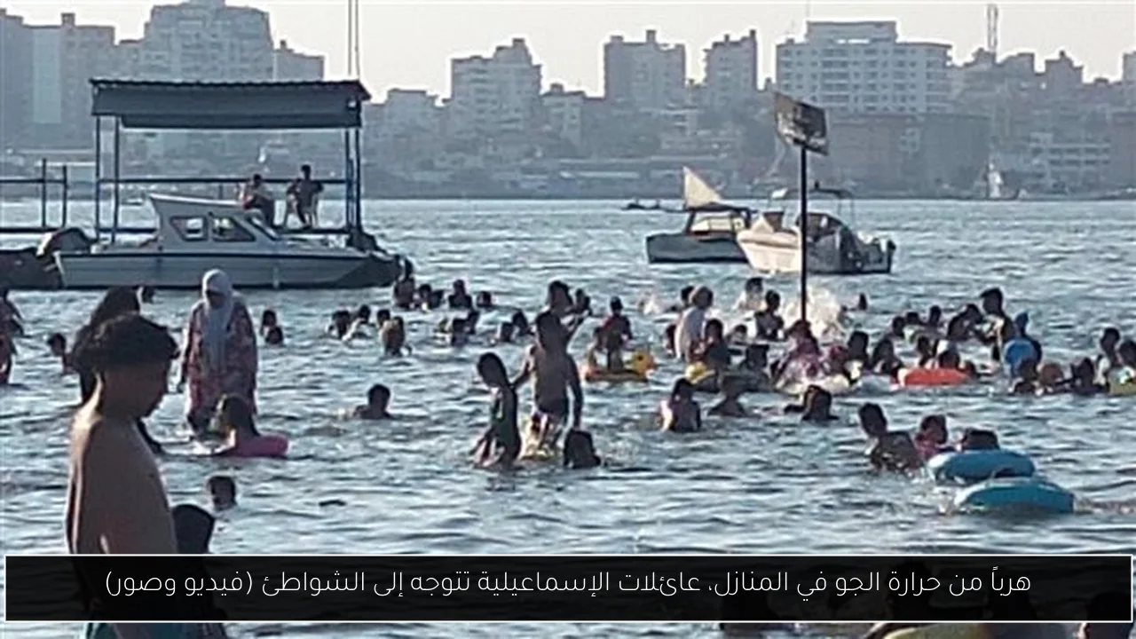 هرباً من حرارة الجو في المنازل، عائلات الإسماعيلية تتوجه إلى الشواطئ (فيديو وصور)