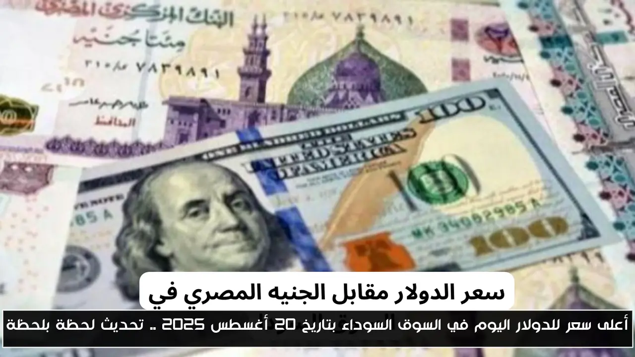 أعلى سعر للدولار اليوم في السوق السوداء بتاريخ 20 أغسطس 2025 .. تحديث لحظة بلحظة