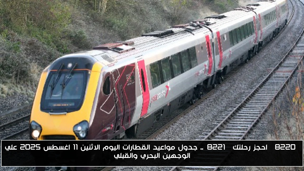 “احجز رحلتك”.. جدول مواعيد القطارات اليوم الاثنين 11 اغسطس 2025 علي الوجهين البحري والقبلي