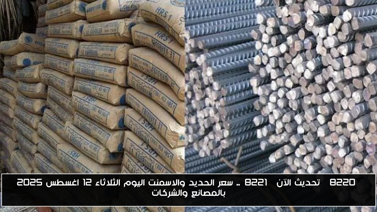 “تحديث الآن”.. سعر الحديد والاسمنت اليوم الثلاثاء 12 اغسطس 2025 بالمصانع والشركات