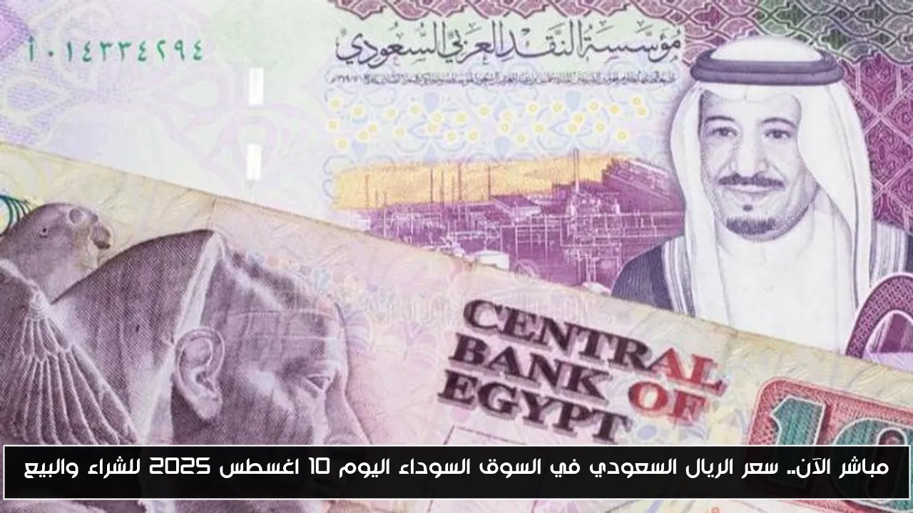 مباشر الآن.. سعر الريال السعودي في السوق السوداء اليوم 10 اغسطس 2025 للشراء والبيع