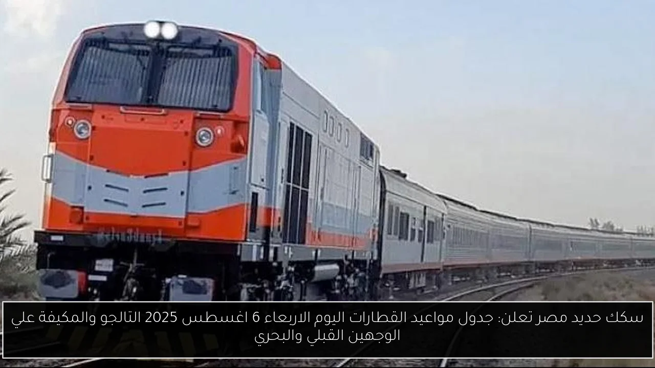 سكك حديد مصر تعلن: جدول مواعيد القطارات اليوم الاربعاء 6 اغسطس 2025 التالجو والمكيفة علي الوجهين القبلي والبحري
