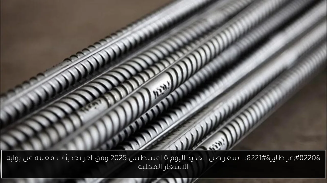 “عز طاير”.. سعر طن الحديد اليوم 6 اغسطس 2025 وفق اخر تحديثات معلنة عن بوابة الاسعار المحلية