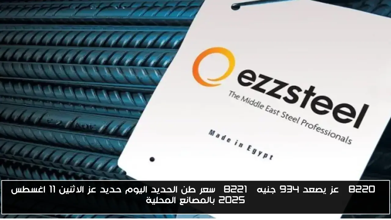 “عز يصعد 934 جنيه” سعر طن الحديد اليوم حديد عز الاثنين 11 اغسطس 2025 بالمصانع المحلية