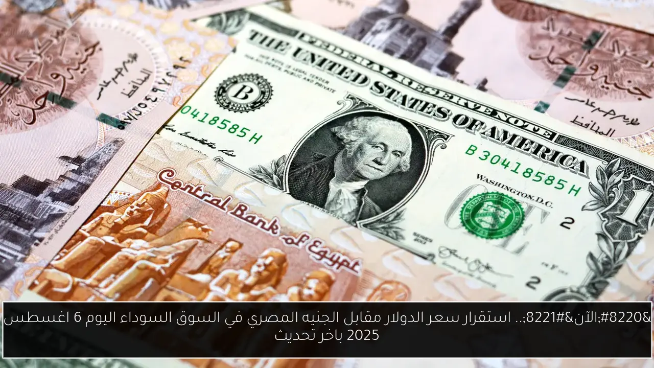 “الآن”.. استقرار سعر الدولار مقابل الجنيه المصري في السوق السوداء اليوم 6 اغسطس 2025 باخر تحديث