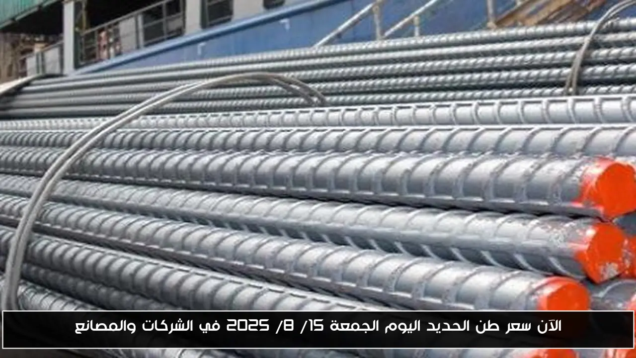 الآن سعر طن الحديد اليوم الجمعة 15/ 8/ 2025 في الشركات والمصانع