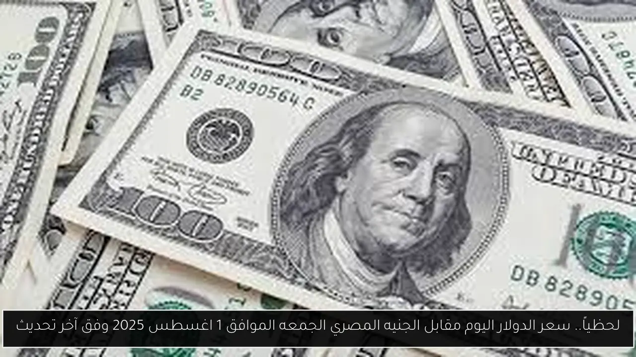 لحظياً.. سعر الدولار اليوم مقابل الجنيه المصري الجمعه الموافق 1 اغسطس 2025 وفق آخر تحديث