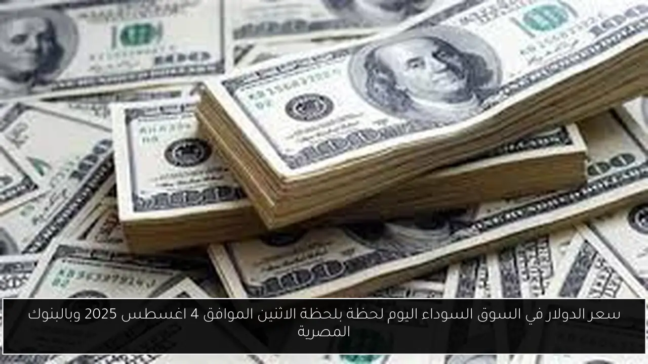 سعر الدولار في السوق السوداء اليوم لحظة بلحظة الاثنين الموافق 4 اغسطس 2025 وبالبنوك المصرية