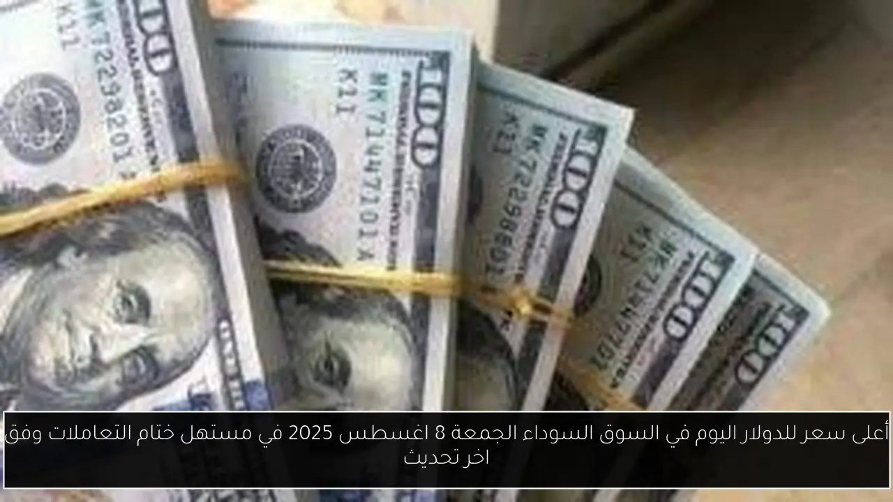أعلى سعر للدولار اليوم في السوق السوداء الجمعة 8 اغسطس 2025 في مستهل ختام التعاملات وفق اخر تحديث