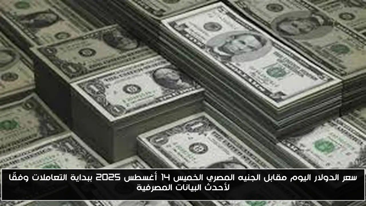 سعر الدولار اليوم مقابل الجنيه المصري الخميس 14 أغسطس 2025 ببداية التعاملات وفقًا لأحدث البيانات المصرفية