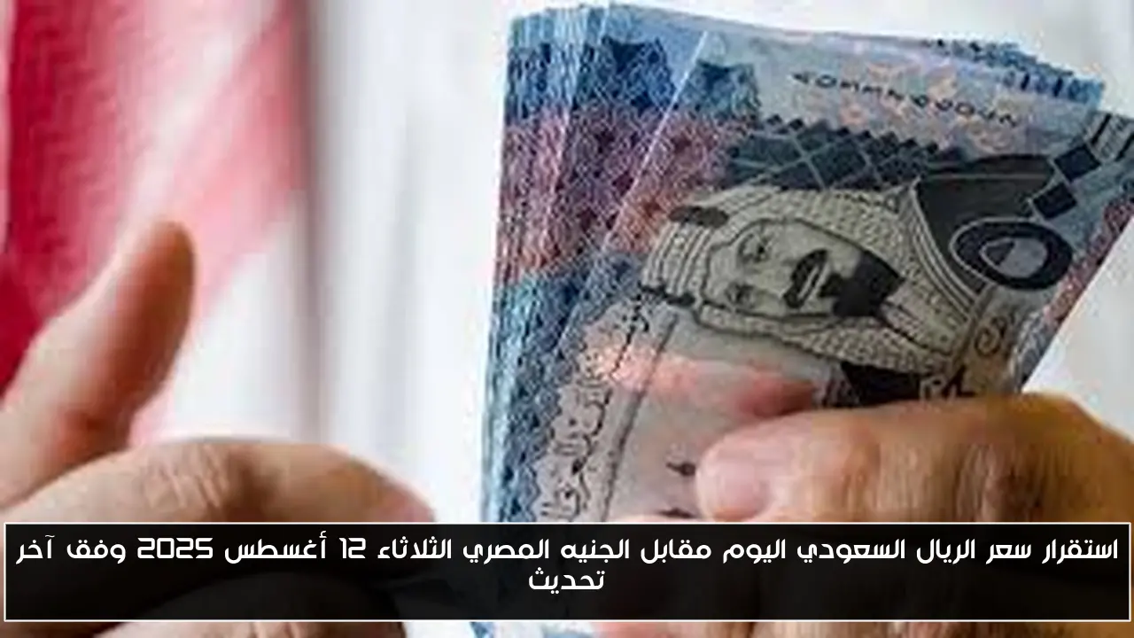 استقرار سعر الريال السعودي اليوم مقابل الجنيه المصري الثلاثاء 12 أغسطس 2025 وفق آخر تحديث