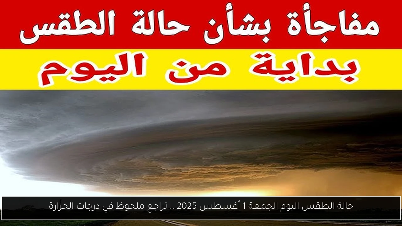 حالة الطقس اليوم الجمعة 1 أغسطس 2025 .. تراجع ملحوظ في درجات الحرارة