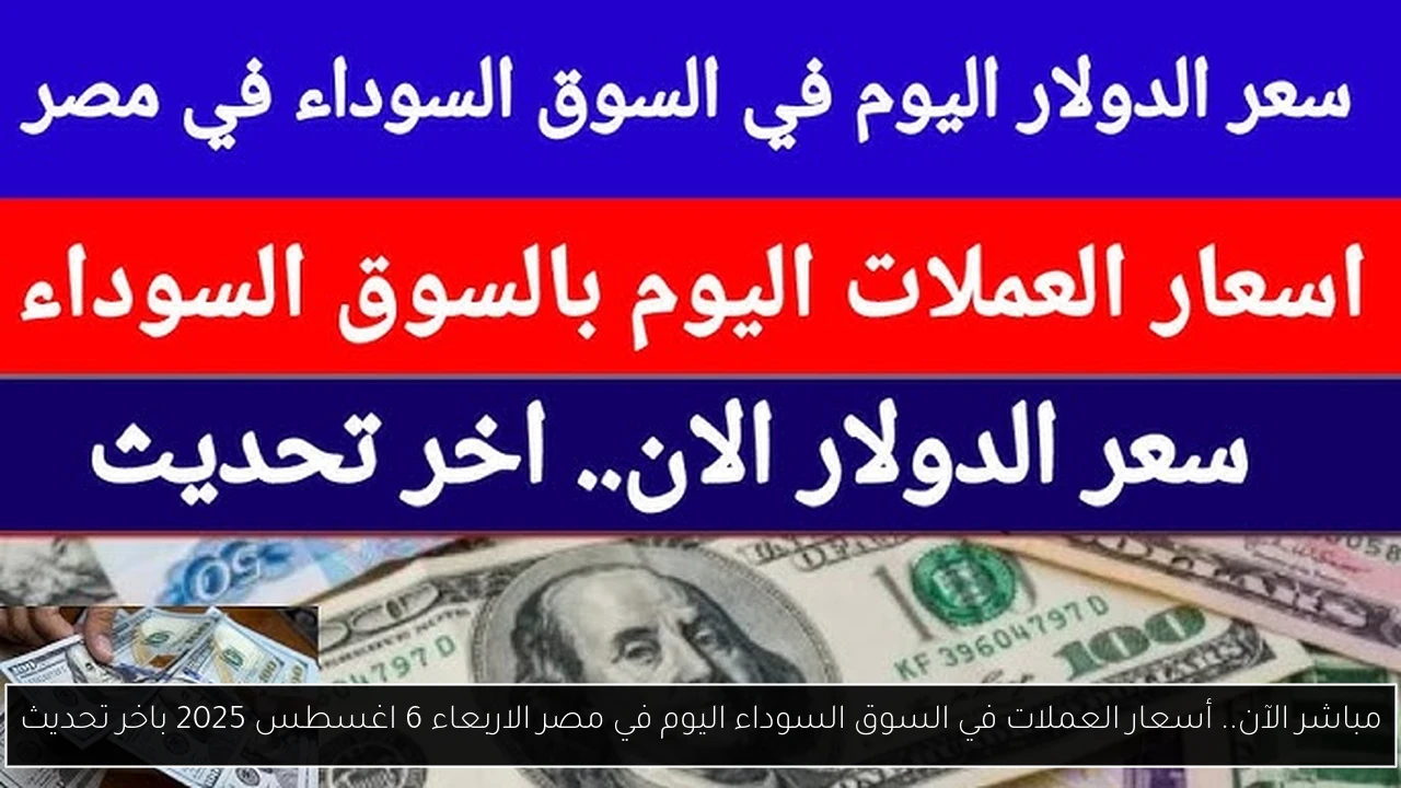 مباشر الآن.. أسعار العملات في السوق السوداء اليوم في مصر الاربعاء 6 اغسطس 2025 باخر تحديث