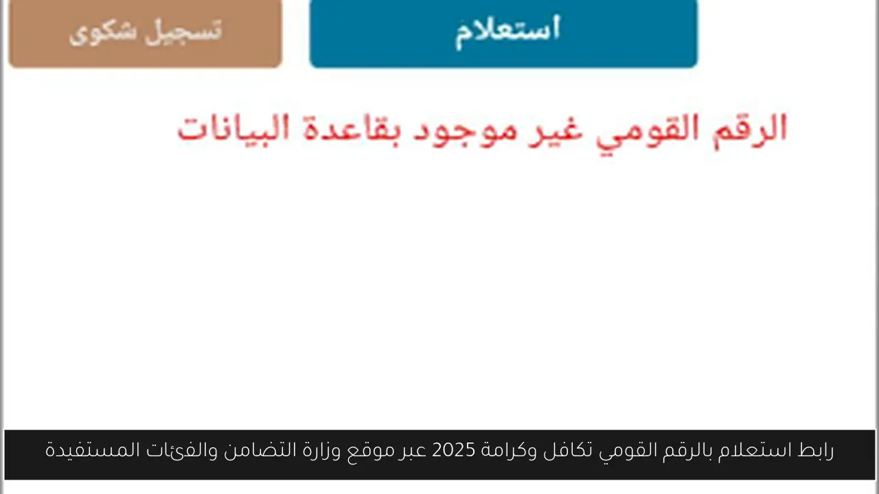 رابط استعلام بالرقم القومي تكافل وكرامة 2025 عبر موقع وزارة التضامن والفئات المستفيدة