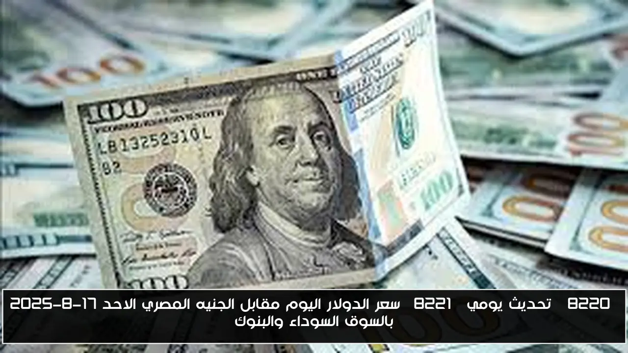 “تحديث يومي” سعر الدولار اليوم مقابل الجنيه المصري الاحد 17-8-2025 بالسوق السوداء والبنوك