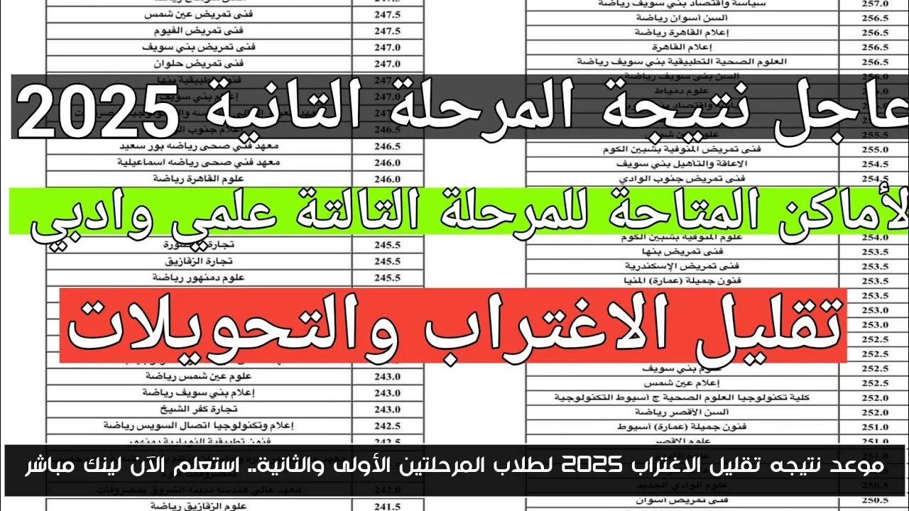 موعد نتيجه تقليل الاغتراب 2025 لطلاب المرحلتين الأولى والثانية.. استعلم الآن لينك مباشر