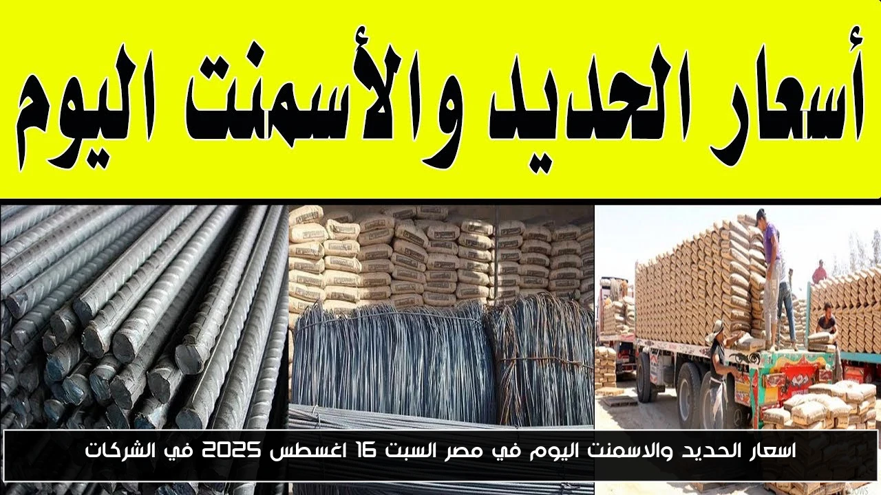 اسعار الحديد والاسمنت اليوم في مصر السبت 16 اغسطس 2025 في الشركات