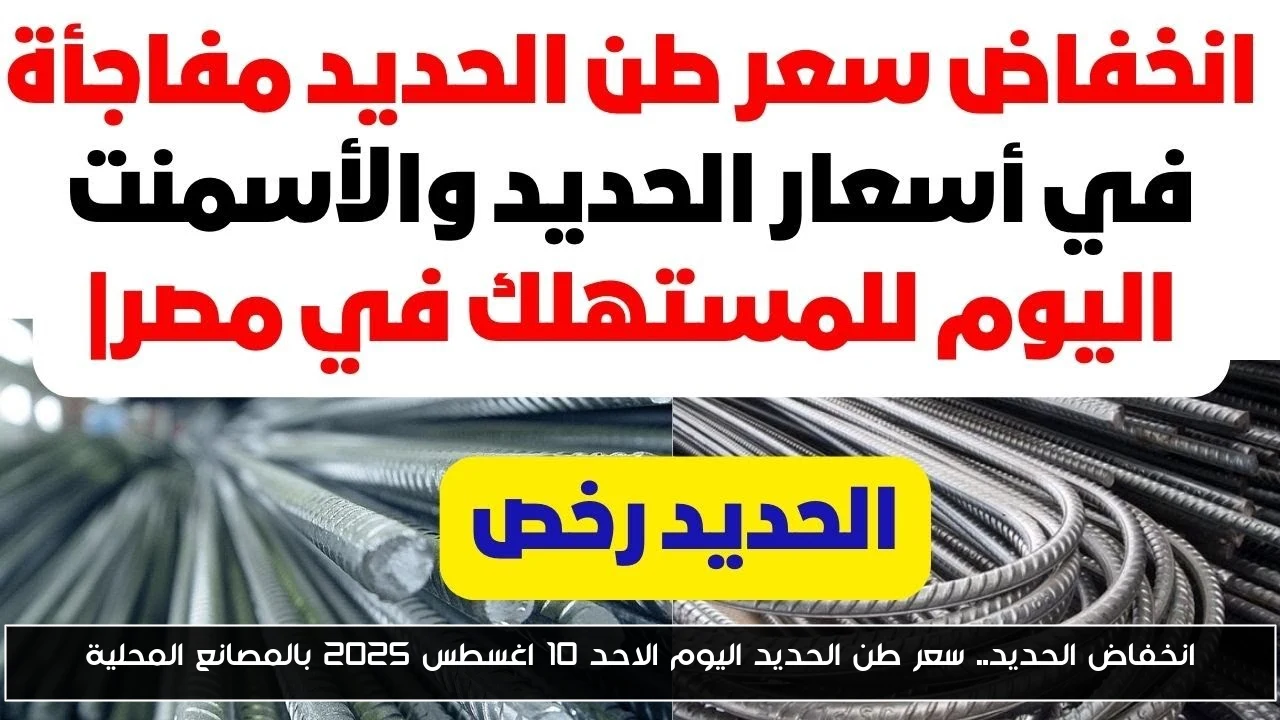 الحديد نزل جامد.. سعر طن الحديد اليوم الاحد 10 اغسطس 2025 بالمصانع المحلية