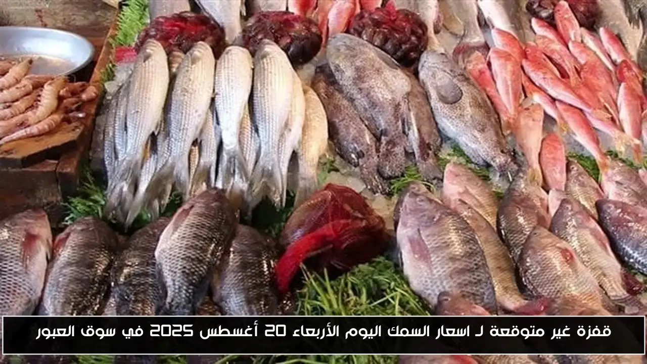 قفزة غير متوقعة لـ اسعار السمك اليوم الأربعاء 20 أغسطس 2025 في سوق العبور