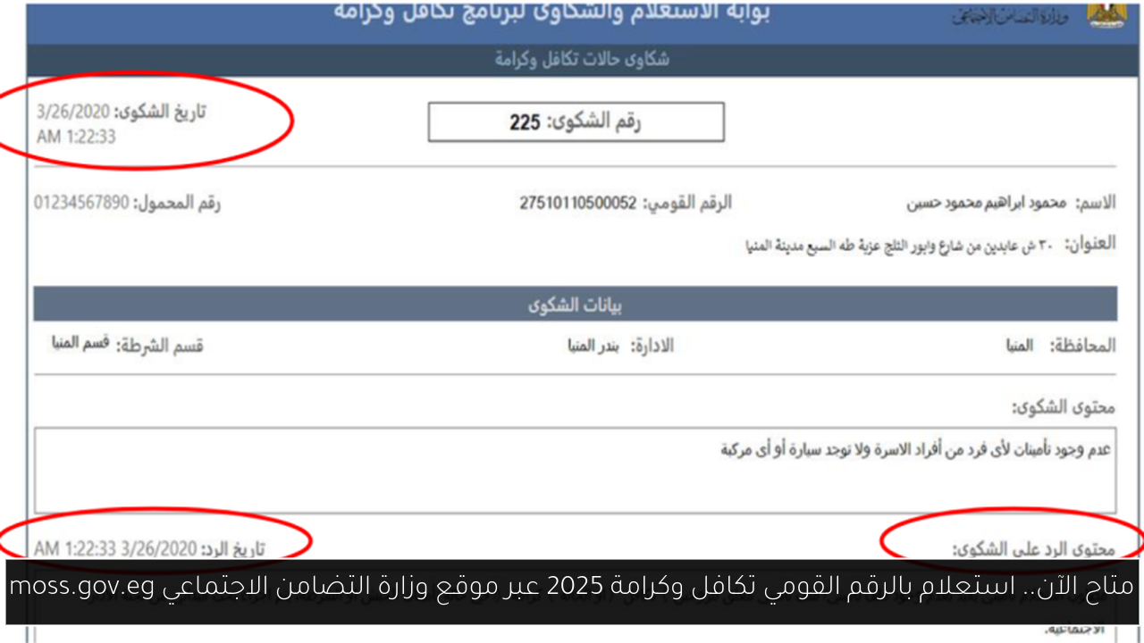 متاح الآن.. استعلام بالرقم القومي تكافل وكرامة 2025 عبر موقع وزارة التضامن الاجتماعي moss.gov.eg