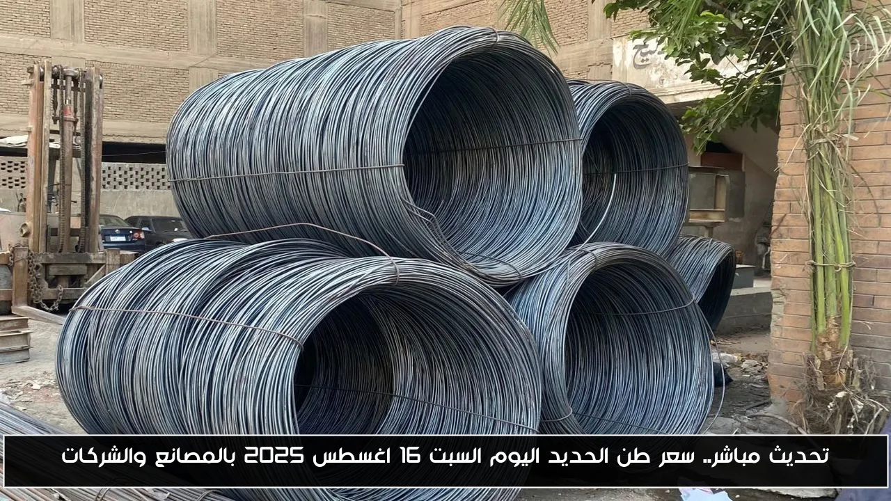 تحديث مباشر.. سعر طن الحديد اليوم السبت 16 اغسطس 2025 بالمصانع والشركات