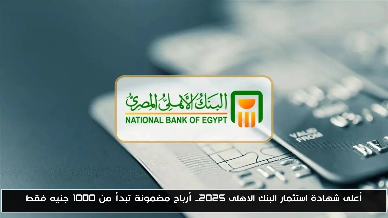أعلى شهادة استثمار البنك الاهلى 2025.. أرباح مضمونة تبدأ من 1000 جنيه فقط