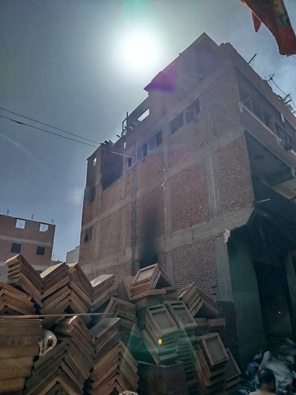حريق في عزبة الأبيض