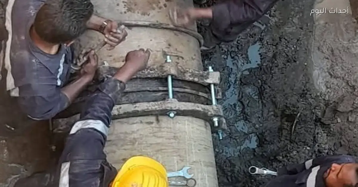 أسوان تصلح كسر خط مياه رئيسي في الإشارة خلال ساعات