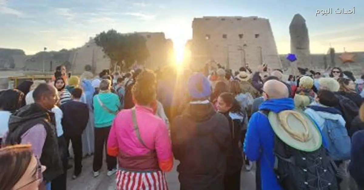 تعامد الشمس على مقصورة قدس الأقداس في معابد الكرنك فيديو مباشر