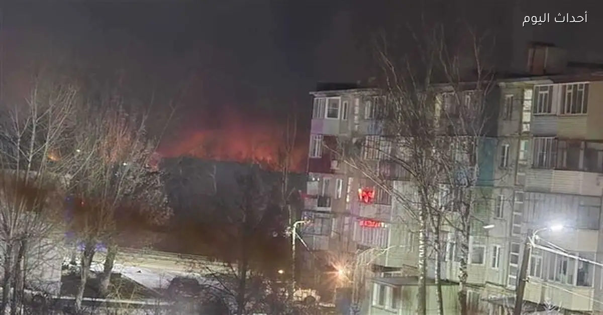 حريق كبير في منطقة صناعية بتولا الروسية بعد هجوم بطائرات مسيرة من أوكرانيا