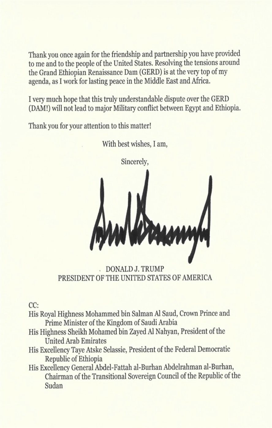 رسالة ترامب إلى السيسي، أحداث اليوم