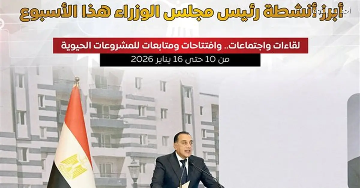 مجلس الوزراء يستعرض أنشطة رئيسه في إنفوجراف جديد