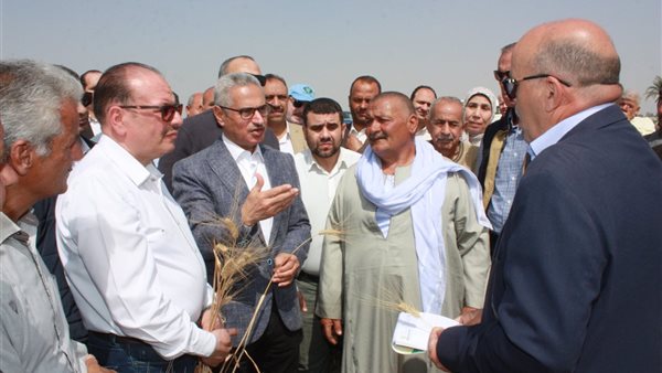 محافظ بني سويف يفتتح حصاد القمح ويقدم نصائح للمزارعين