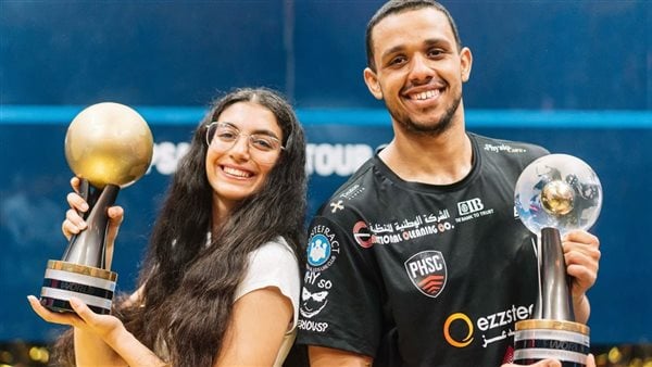 تهنئة وزير الرياضة لأمينة عرفي ومصطفى عسل بمناسبة تتويجهما ببطولة العالم للاسكواش