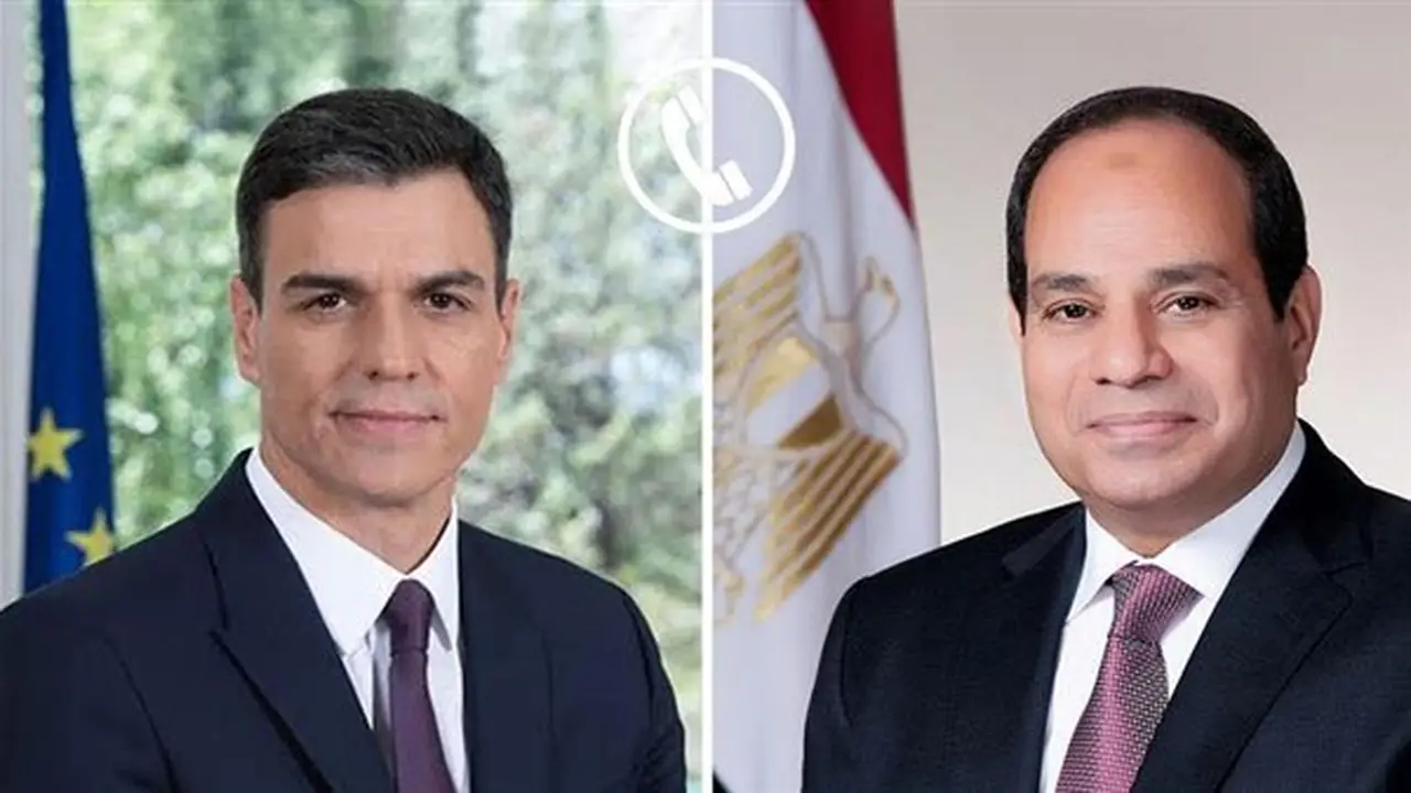 تفاصيل اتصال السيسي برئيس وزراء إسبانيا حول حادث ميناء دمياط وأزمات الشرق الأوسط