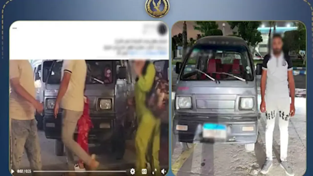 ضبط سائق فان بعد تداول فيديو لتحميل الركاب وسط الطريق في الإسكندرية