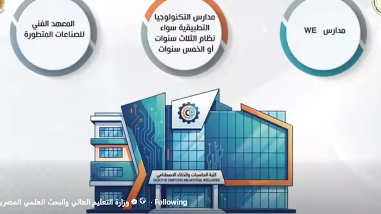 فيديو يشرح خطوات التقدم لاختبارات الدبلومات والمعاهد بكليات الحاسبات والذكاء الاصطناعي
