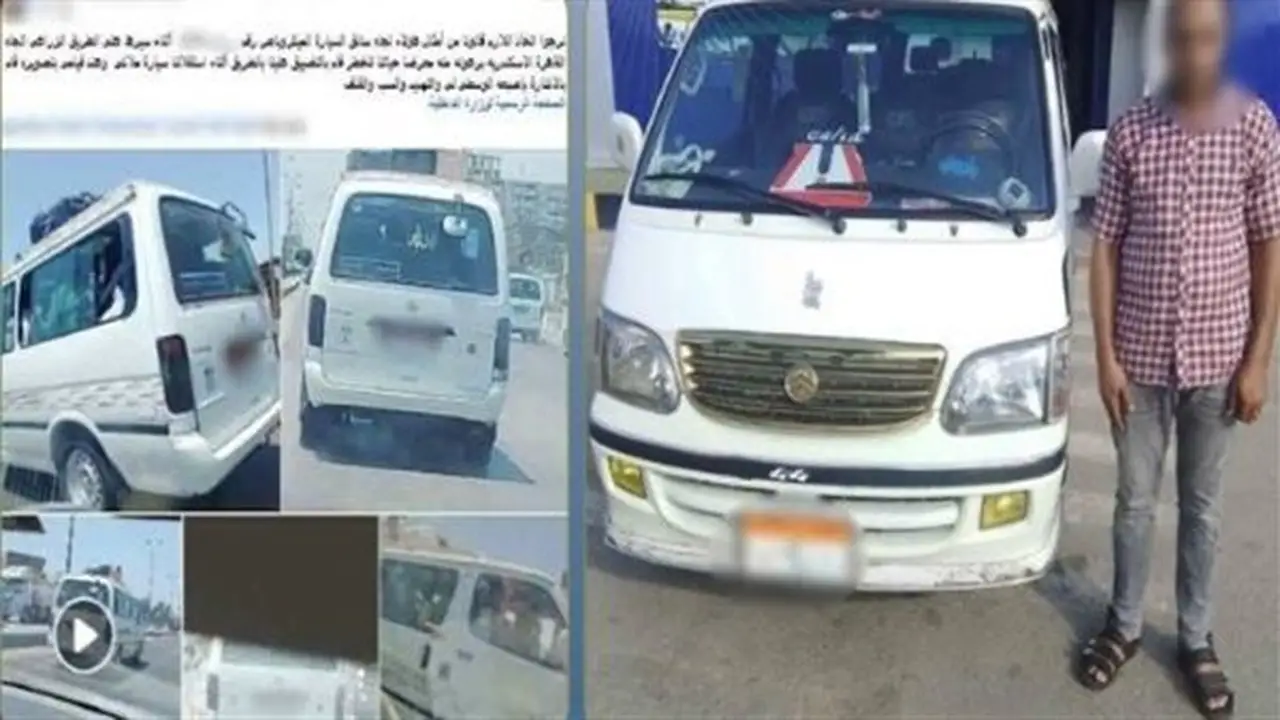 ضبط سائق أجرة في الشرقية بعد قيادة متهورة وإشارات خادشة للحياء